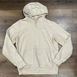 Nike Men’s Beige Crewneck Hoodie — Small Swoosh